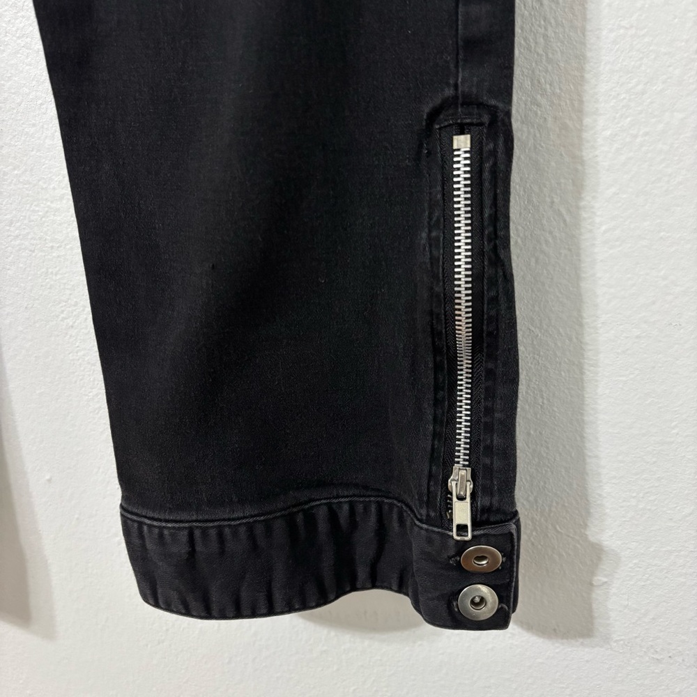 Vtg Lip Service Black Capri‎ Pants Goth Womens Sz 13 Grommets Zippers Punk Emo - Picture 9 of 11